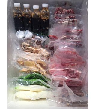 真空パックのお肉とお野菜